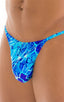 M31 - Mens Y Back G String Thong - Prints 9155 New world blue - Skinzwear