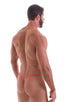 M31 - Mens Y Back G String Thong - Solid Sheer Semi Sheer 5537 Neon coral - Skinzwear