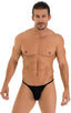 M31 - Mens Y Back G String Thong - Solid Sheer Semi Sheer 8567 - 6407 Black - Black - Skinzwear