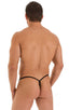 M31 - Mens Y Back G String Thong - Solid Sheer Semi Sheer 8567 - 6407 Black - Black - Skinzwear