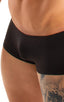 M35 - Mens Micro Low Square Cut Swim Trunks - Solid Sheer Semi Sheer 1537 Black - Skinzwear
