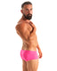 M35 - Mens Micro Low Square Cut Swim Trunks - Solid Sheer Semi Sheer 9885 Siren pink - Skinzwear