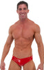M36 - Mens Rivera Swimsuit Brief - Metallics 5808 Red vinyl - Skinzwear