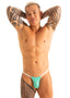 M39 - Mens Backless Bikini - Solid Sheer Semi Sheer 4558 Mint - Skinzwear