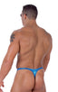 M4 - Mens Smooth Pouch T Back Thong - Wet Look 1813 Ocean blue - Skinzwear