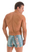 M43 - Mens Square Cut Swim Trunks - Prints 2550 Aqua snake skin - Skinzwear