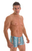 M43 - Mens Square Cut Swim Trunks - Prints 2550 Aqua snake skin - Skinzwear