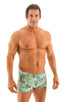 M43 - Mens Square Cut Swim Trunks - Prints 9857 Palm serenade - Skinzwear