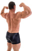 M43POS - Mens Posing NPC IFBB Physique Classic Short - Wet Look 0007 Black - Skinzwear