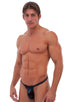 M44 - Mens Bravura Pouch Thong - Metallics 9810 Black - Skinzwear