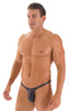M44 - Mens Bravura Pouch Thong - Metallics 9852 Black ice - Skinzwear