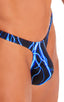 M44 - Mens Bravura Pouch Thong - Prints 1118 Laser blue lightening - Skinzwear