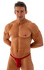 M44 - Mens Bravura Pouch Thong - Solid Sheer Semi Sheer 1538 Red - Skinzwear