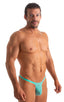 M44 - Mens Bravura Pouch Thong - Solid Sheer Semi Sheer 4558 Mint - Skinzwear