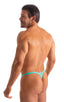 M44 - Mens Bravura Pouch Thong - Solid Sheer Semi Sheer 4558 Mint - Skinzwear