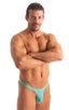 M44 - Mens Bravura Pouch Thong - Solid Sheer Semi Sheer 4558 Mint - Skinzwear