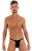 M44 - Mens Bravura Pouch Thong - Solid Sheer Semi Sheer 8567 Black - Skinzwear