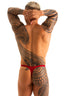 M44V - Mens Underwear Bravura Pouch Thong - Solids 9861 Cherry - Skinzwear