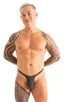 M44V - Mens Underwear Bravura Pouch Thong - Solids 9862 Onyx - Skinzwear