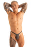 M44V - Mens Underwear Bravura Pouch Thong - Solids 9863 Charcoal - Skinzwear