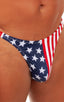 M45 - Mens Swimsuit Thong with Pouch Enhancement - Prints 5115 - 5106 Stars on navy - Red/white stripes - Skinzwear