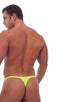 M45 - Mens Swimsuit Thong with Pouch Enhancement - Solids 1459 Chartreuse - Skinzwear