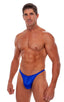 M45 - Mens Swimsuit Thong with Pouch Enhancement - Wet Look 0003 Royal blue - Skinzwear