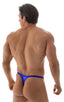 M45 - Mens Swimsuit Thong with Pouch Enhancement - Wet Look 0003 Royal blue - Skinzwear
