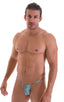 M46 - Mens Roman G String Bikini - Prints 2550 Aqua snake skin - Skinzwear