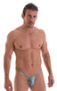 M46 - Mens Roman G String Bikini - Prints 2550 Aqua snake skin - Skinzwear