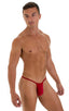 M46 - Mens Roman G String Bikini - Solid Sheer Semi Sheer 1538 Red - Skinzwear