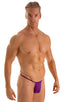 M46 - Mens Roman G String Bikini - Solid Sheer Semi Sheer 2558 Grape - Skinzwear