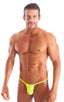 M46 - Mens Roman G String Bikini - Solid Sheer Semi Sheer 4556 Lemon lime - Skinzwear