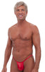 M46 - Mens Roman G String Bikini - Wet Look 0008 Lipstick red - Skinzwear