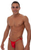 M47 - Mens Side Tie String Bikini Tanga - Wet Look 0008 Lipstick red - Skinzwear