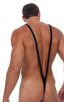 M48 - Mens Borat Style Sling Thong - Wet Look 0007 Black - Skinzwear