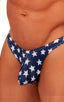 M49 - Mens Exotic Dancer Pistol Bikini with Pouch Enhancement - Prints 5115 - 5106 Stars on navy - Red/white stripes - Skinzwear