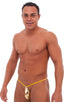 M52 - Mens Teardrop G String Swimsuit - Metallics 5812 - 7419 Metallic liquid gold - Gold - Skinzwear