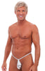 M52 - Mens Teardrop G String Swimsuit - Metallics 5813 - 3454 Chrome silver - Silver - Skinzwear
