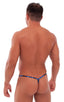 M52 - Mens Teardrop G String Swimsuit - Prints 1118 Laser blue lightening - Skinzwear