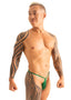 M52 - Mens Teardrop G String Swimsuit - Solids 9867 Fortune green - Skinzwear