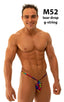M52 - Mens Teardrop G String Swimsuit - Tan Through 2752 Technicolor - Skinzwear