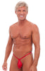 M52 - Mens Teardrop G String Swimsuit - Wet Look 0008 Lipstick red - Skinzwear