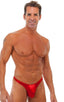 M53 - Mens Cutaway 1/2 Back Bikini - Metallics 9811 Red - Skinzwear