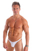 M54 - Mens Classic Rio Bikini - Solid Sheer Semi Sheer 8568 White - Skinzwear