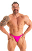 M54POS - Mens Bodybuilder Posing Suit Narrow Back - Solids 3452 Fuchsia - Skinzwear