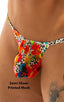 M55 - Mens Stuffit Pouch G String Swimsuit - Mesh 4552 Hibiscus printed stretch - Skinzwear