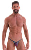 M55 - Mens Stuffit Pouch G String Swimsuit - Mesh 7510 Aquarious - Skinzwear