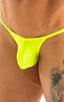 M55 - Mens Stuffit Pouch G String Swimsuit - Solid Sheer Semi Sheer 4556 Lemon lime - Skinzwear
