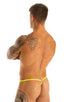 M55 - Mens Stuffit Pouch G String Swimsuit - Solid Sheer Semi Sheer 4556 Lemon lime - Skinzwear